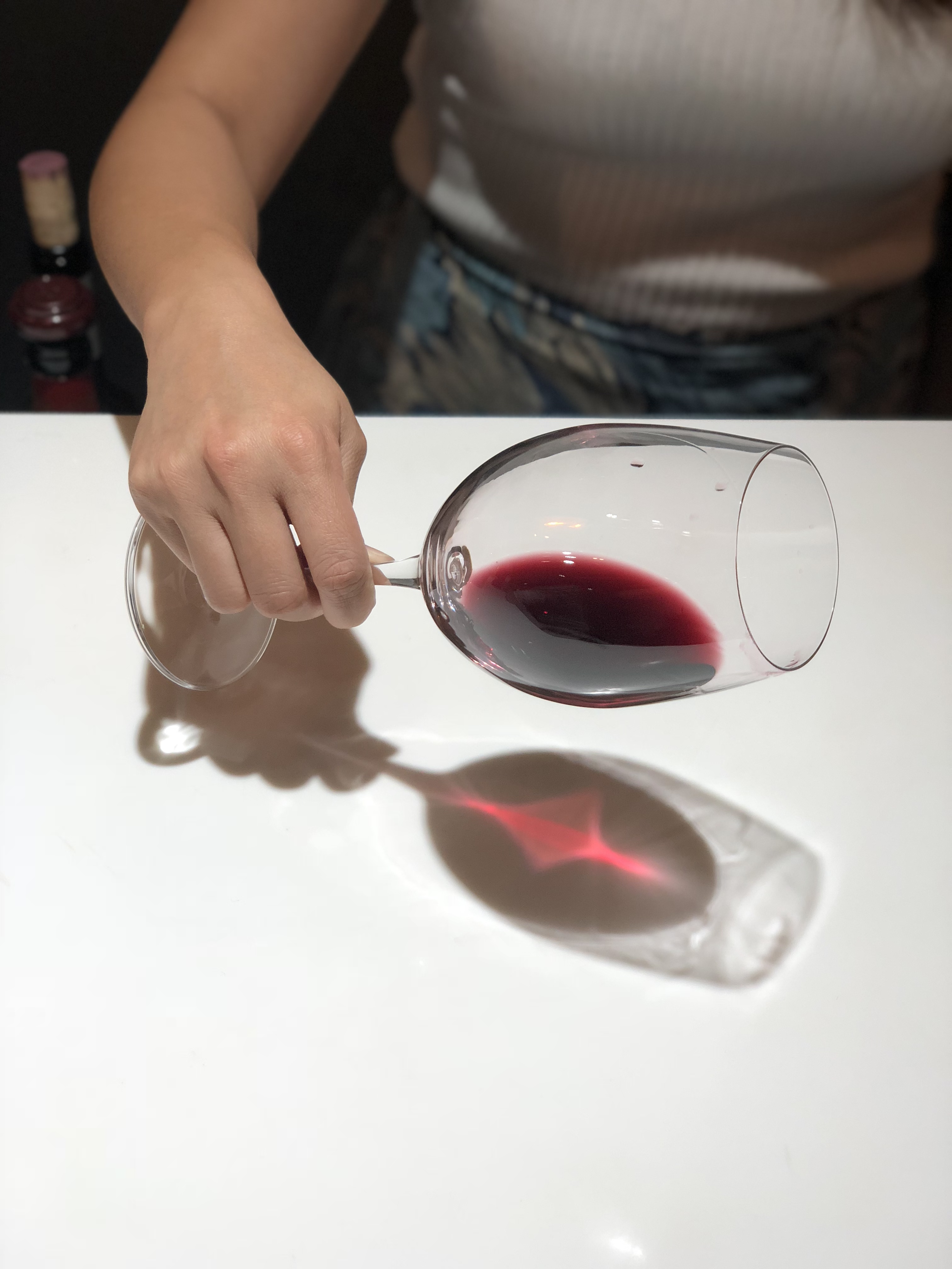 red wine with lighting
