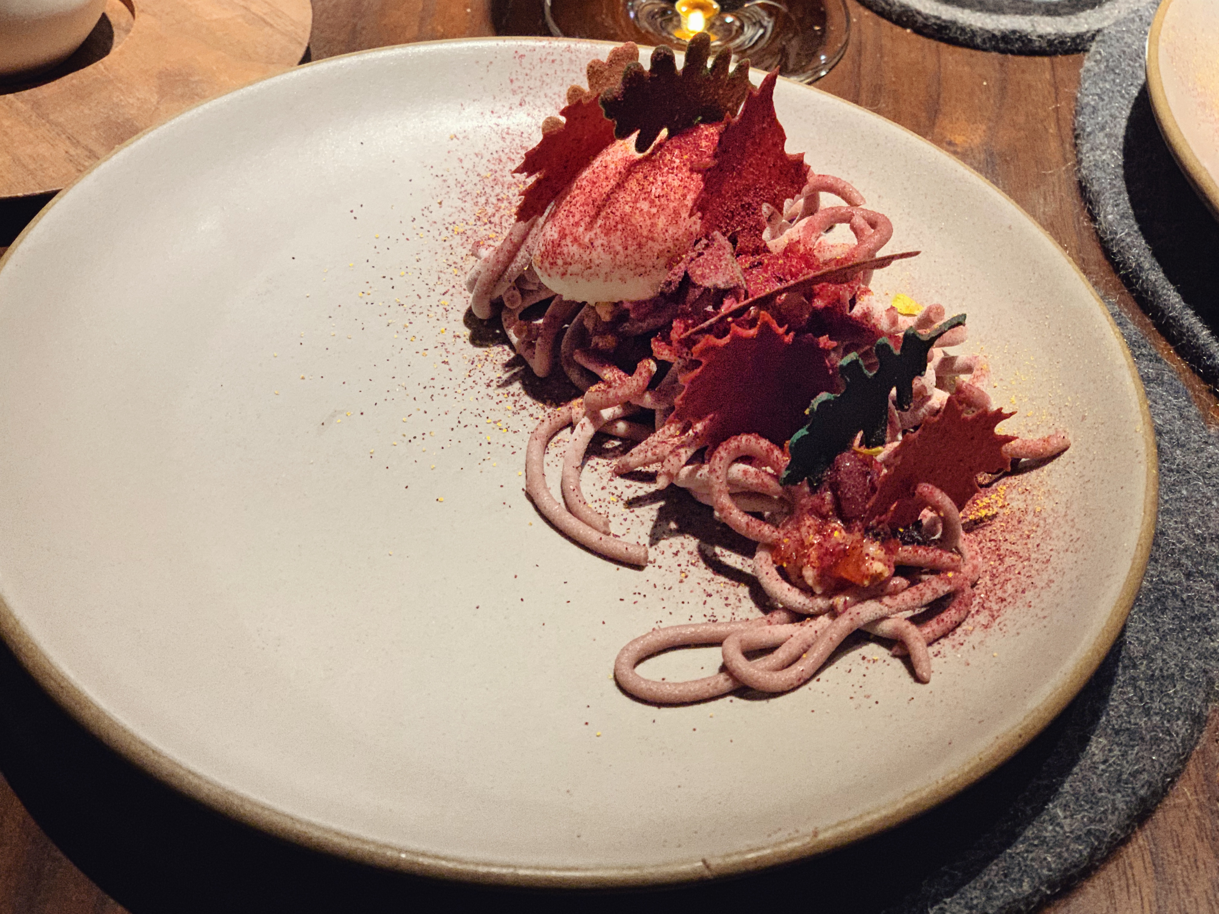 Red bean ice cream dessert.