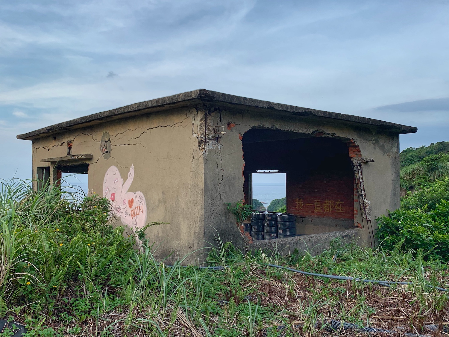 Graffiti covered the walls of the abandoned smelter
