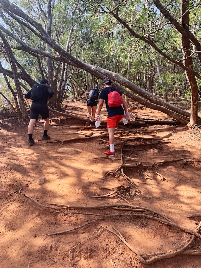 Huoyanshan hike and its dusty red path.