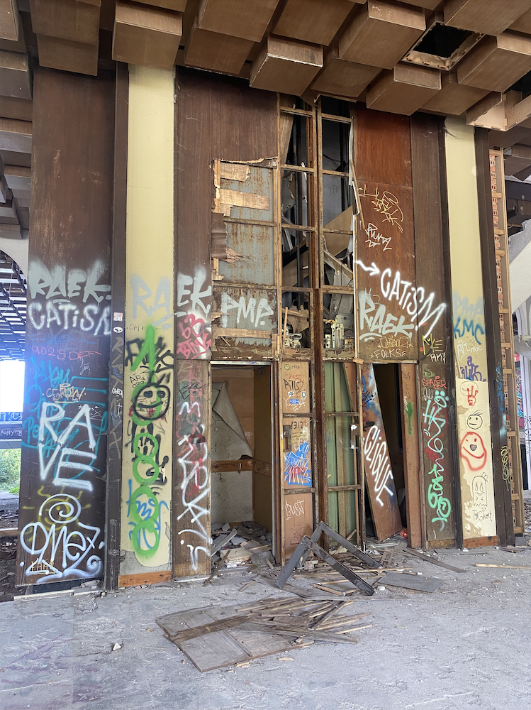Abandoned elevators of the Haludovo Hotel in Croatia.