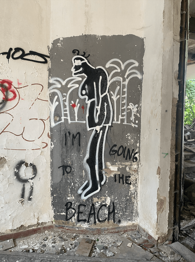 Beach graffiti in Croatia.